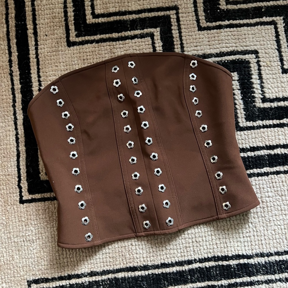 SOLD Kijun Brown Y2K Bustier Top